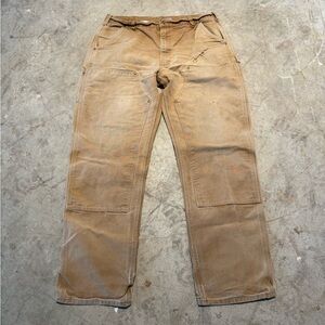 VTG USA Faded Distressed Carhartt Double Knee Carpenter Utility Pants 38x34